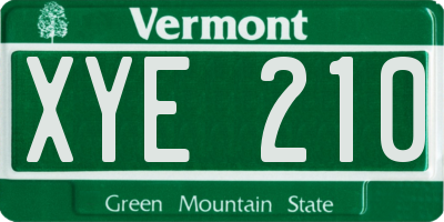 VT license plate XYE210