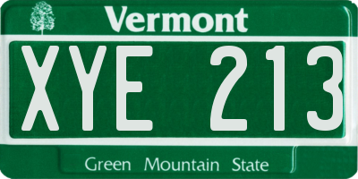 VT license plate XYE213
