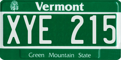 VT license plate XYE215