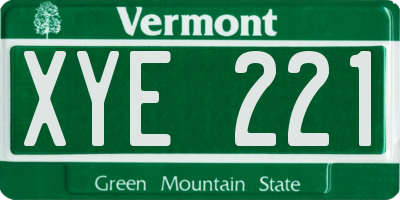 VT license plate XYE221