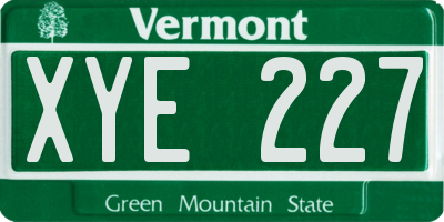VT license plate XYE227