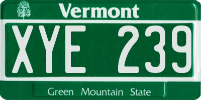 VT license plate XYE239