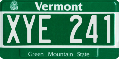 VT license plate XYE241