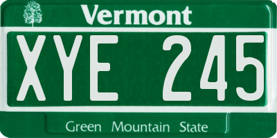 VT license plate XYE245