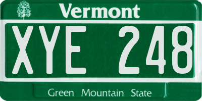 VT license plate XYE248