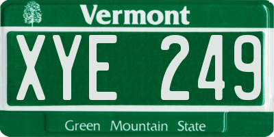 VT license plate XYE249