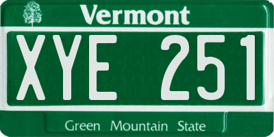 VT license plate XYE251