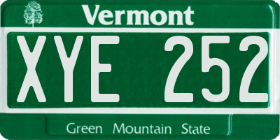 VT license plate XYE252