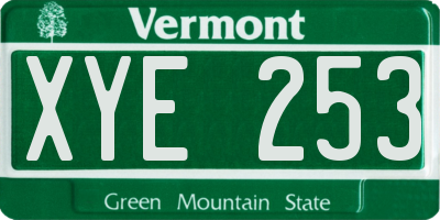 VT license plate XYE253