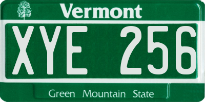 VT license plate XYE256