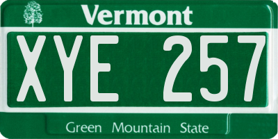 VT license plate XYE257