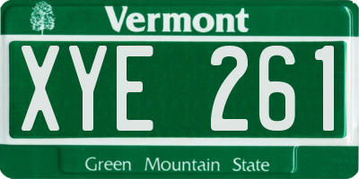 VT license plate XYE261