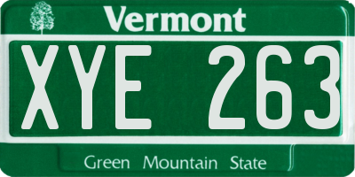 VT license plate XYE263