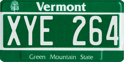 VT license plate XYE264