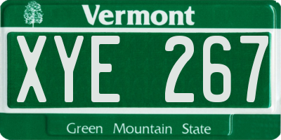 VT license plate XYE267