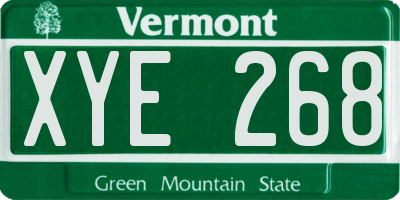 VT license plate XYE268