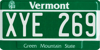VT license plate XYE269