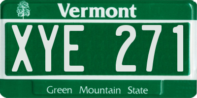 VT license plate XYE271
