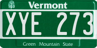 VT license plate XYE273