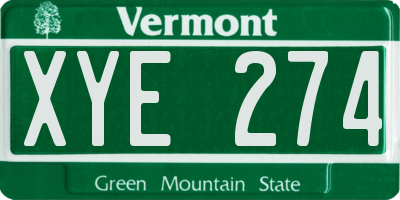 VT license plate XYE274