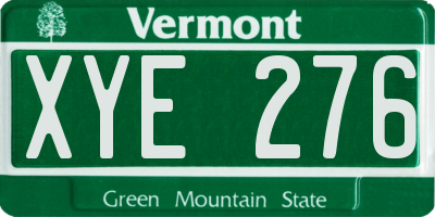 VT license plate XYE276