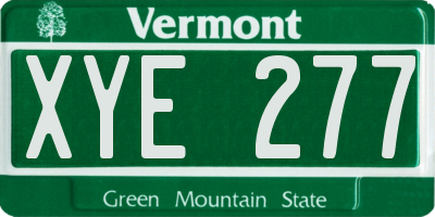 VT license plate XYE277