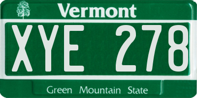 VT license plate XYE278