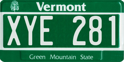 VT license plate XYE281