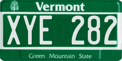 VT license plate XYE282