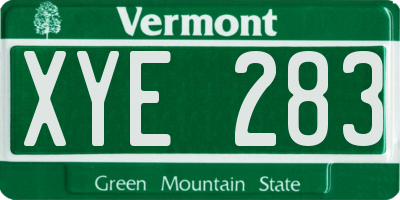 VT license plate XYE283