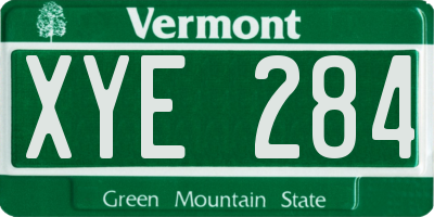 VT license plate XYE284