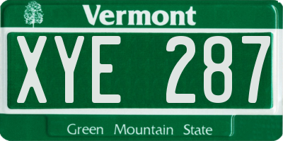 VT license plate XYE287