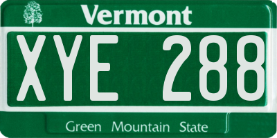 VT license plate XYE288
