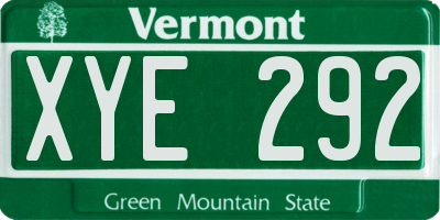 VT license plate XYE292