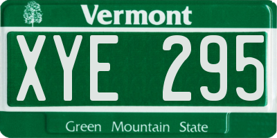 VT license plate XYE295