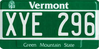 VT license plate XYE296