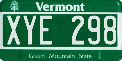 VT license plate XYE298