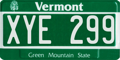 VT license plate XYE299