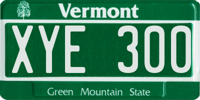 VT license plate XYE300