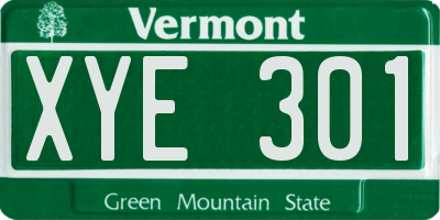 VT license plate XYE301