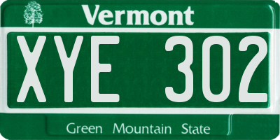 VT license plate XYE302