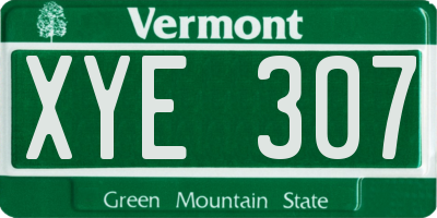 VT license plate XYE307