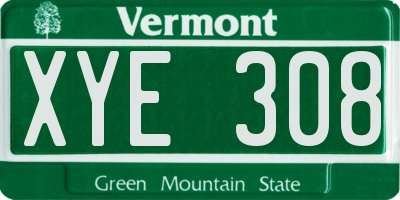 VT license plate XYE308