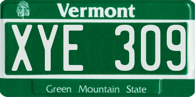 VT license plate XYE309
