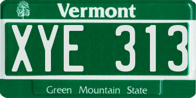 VT license plate XYE313