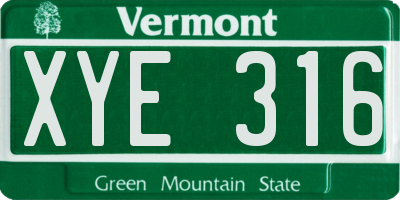 VT license plate XYE316