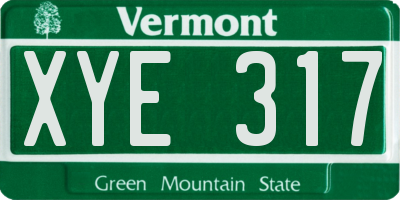 VT license plate XYE317