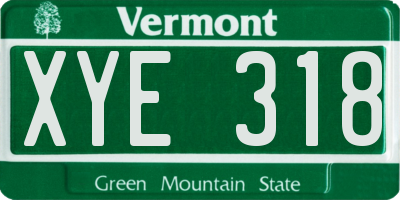 VT license plate XYE318