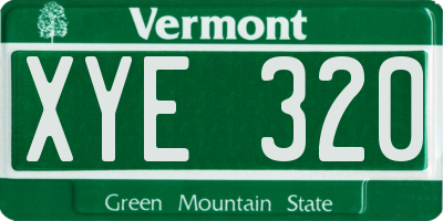 VT license plate XYE320