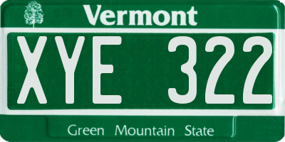 VT license plate XYE322